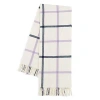 Lands Downunder Plaid Cotton Blend Throw In Lilac/navy
