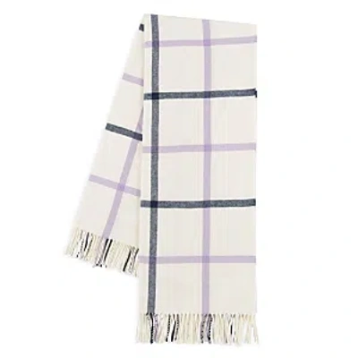 Lands Downunder Plaid Cotton Blend Throw In Lilac/navy