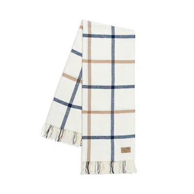 Lands Downunder Plaid Cotton Blend Throw In Navy/caramel