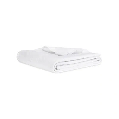 Lands Downunder Scallop Lattice Cotton Coverlet In White