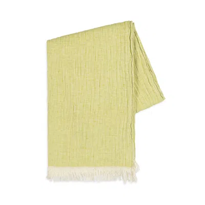 Lands Downunder Soho Cotton Linen Throw In Lime