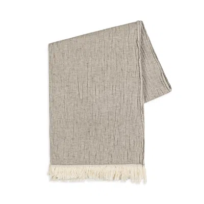 Lands Downunder Soho Cotton Linen Throw In Stone