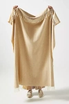 Lands Downunder Solid Herringbone Throw Blanket In Gold