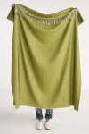 Lands Downunder Solid Herringbone Throw Blanket In Green
