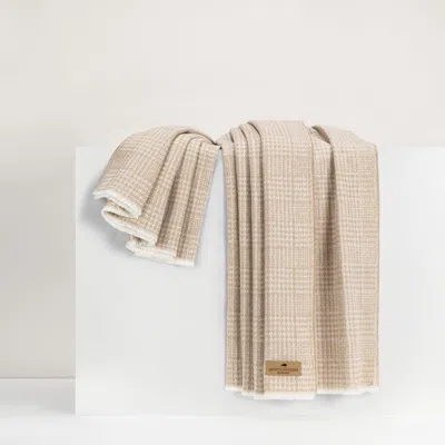 Lands Downunder Sutton Plaid Throw In Sand