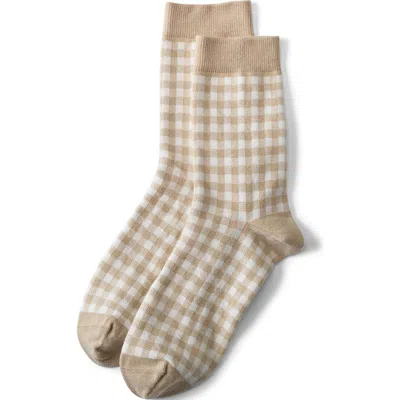 Lands' End 1-pack Novelty Crew Socks In Neutral