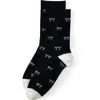 Lands' End 1-pack Novelty Crew Socks In Black
