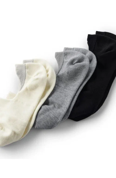Lands' End 3-pack No Show Socks In Black Gray White Pack