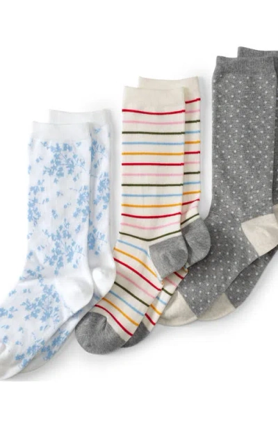Lands' End 3-pack Seamless Pattern Crew Socks
