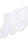 Lands' End 3-pack Seamless Toe Solid Crew Socks In White