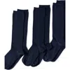 Lands' End 3-pack Seamless Toe Solid Trouser Socks In True Navy