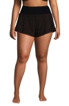 Lands' End 3" Pinchless Flutter Swim Short With Panty In Gold