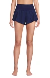 Lands' End 3" Pinchless Flutter Swim Short With Panty In Deep Sea Navy
