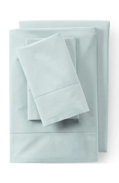 Lands' End 300 Thread Count Cotton Percale Bed Sheet Set In Blue