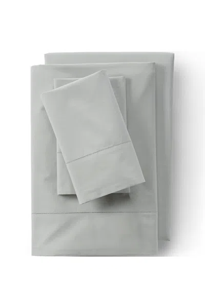 Lands' End 300 Thread Count Cotton Percale Bed Sheet Set In Gray