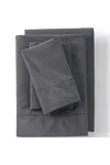 Lands' End 300 Thread Count Cotton Percale Bed Sheet Set In Gray