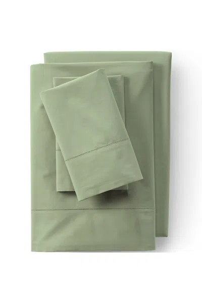 Lands' End 300 Thread Count Cotton Percale Bed Sheet Set In Green