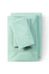 Lands' End 300 Thread Count Cotton Percale Bed Sheet Set In Green