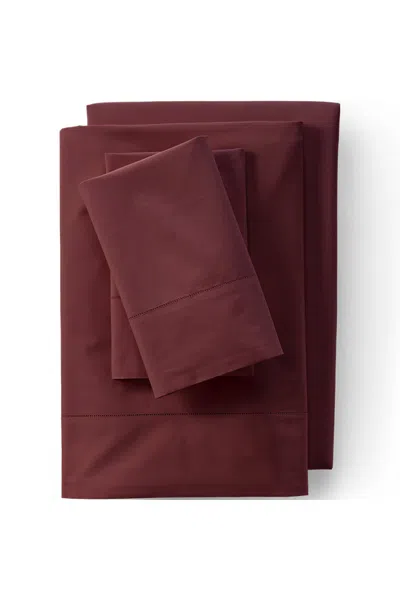 Lands' End 300 Thread Count Cotton Percale Bed Sheet Set In Red