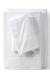 Lands' End 300 Thread Count Cotton Percale Bed Sheet Set In White