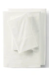 Lands' End 300 Thread Count Cotton Percale Bed Sheet Set In White