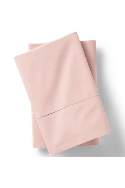 Lands' End 300 Thread Count Cotton Percale Pillowcases In Pink