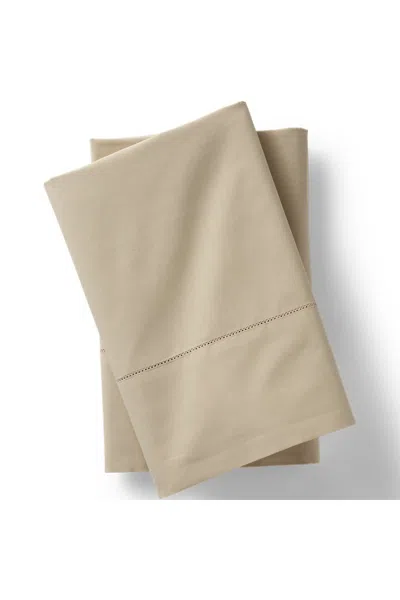Lands' End 300 Thread Count Cotton Percale Pillowcases In Brown