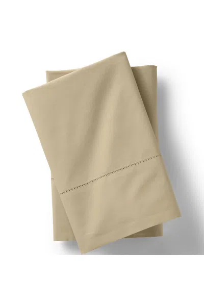 Lands' End 300 Thread Count Cotton Percale Pillowcases In Brown