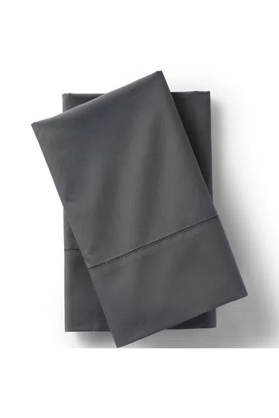 Lands' End 300 Thread Count Cotton Percale Pillowcases In Gray