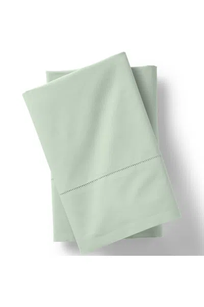 Lands' End 300 Thread Count Cotton Percale Pillowcases In Green