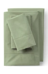 Lands' End 300 Thread Count Cotton Percale Pillowcases In Green