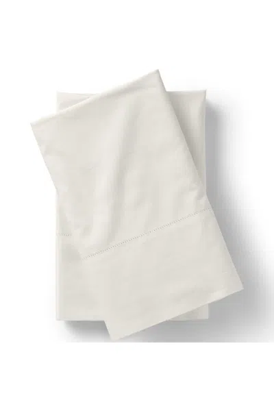 Lands' End 300 Thread Count Cotton Percale Pillowcases In White