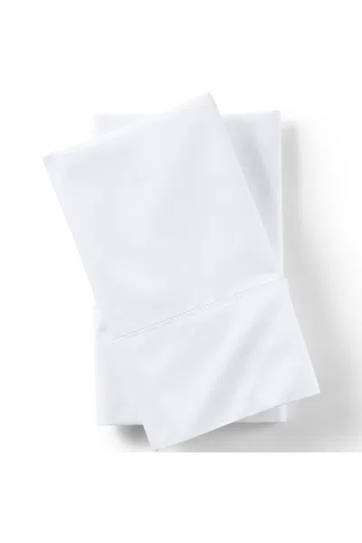 Lands' End 300 Thread Count Cotton Percale Pillowcases In White