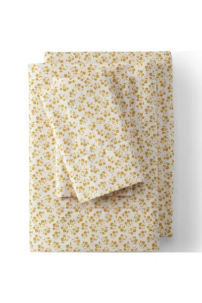 Lands' End 300 Thread Count Cotton Smooth Percale Bed Sheet Set In White