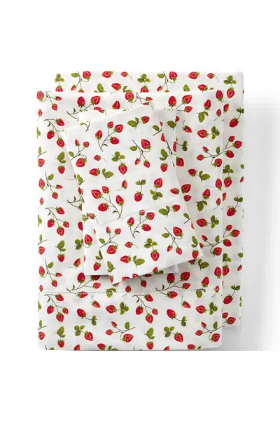 Lands' End 300 Thread Count Cotton Smooth Percale Bed Sheet Set In White