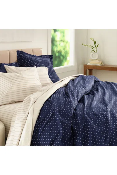 Lands' End 300 Thread Count Cotton Smooth Percale Duvet Bed Cover In Blue