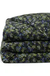 Lands' End 300 Thread Count Cotton Smooth Percale Printed Comforter In Blue