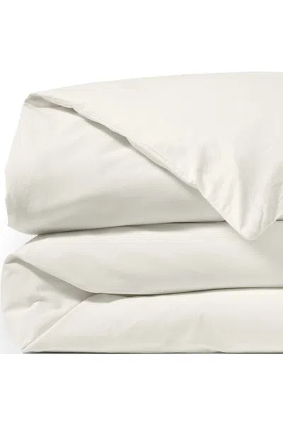 Lands' End 300 Thread Count Cotton Smooth Percale Duvet Bed Cover In White