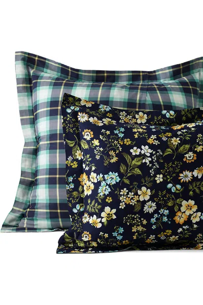 Lands' End 300 Thread Count Cotton Smooth Percale Pillow Sham In Blue
