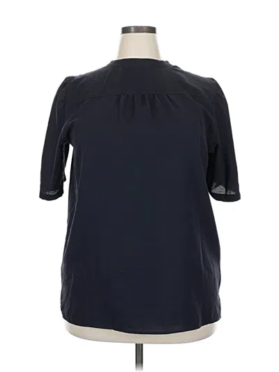 Pre-owned Lands' End 3/4 Sleeve Blouse In Black