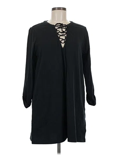 Pre-owned Lands' End 3/4 Sleeve Blouse In Black
