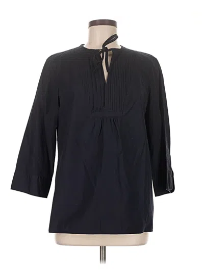 Pre-owned Lands' End 3/4 Sleeve Blouse In Black