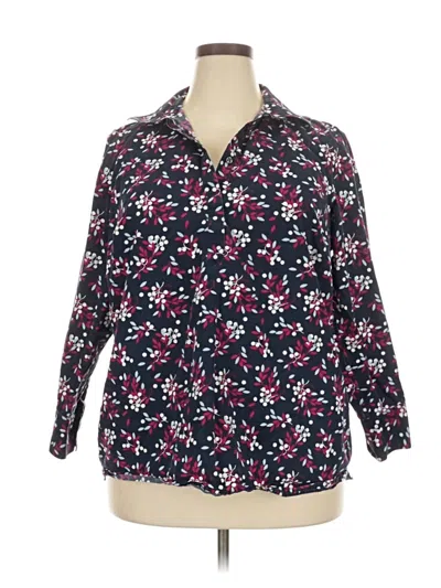 Pre-owned Lands' End 3/4 Sleeve Blouse In Black