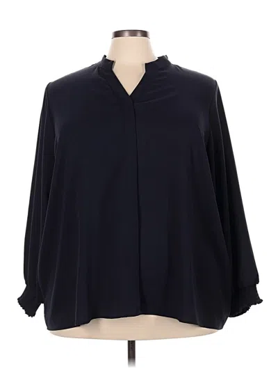 Pre-owned Lands' End 3/4 Sleeve Blouse In Black