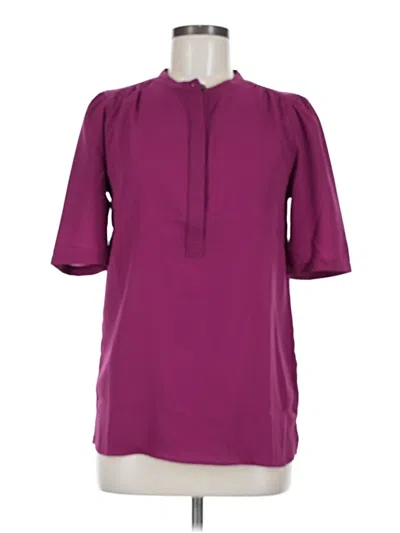 Pre-owned Lands' End 3/4 Sleeve Blouse In Burgundy
