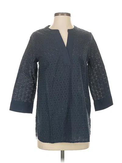 Pre-owned Lands' End 3/4 Sleeve Blouse In Gray