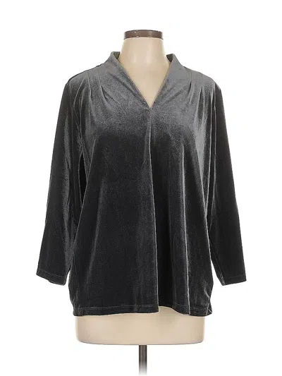 Pre-owned Lands' End 3/4 Sleeve Blouse In Gray