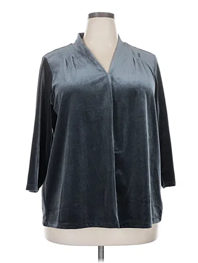 Pre-owned Lands' End 3/4 Sleeve Blouse In Gray
