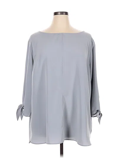 Pre-owned Lands' End 3/4 Sleeve Blouse In Gray