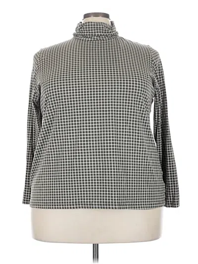 Pre-owned Lands' End 3/4 Sleeve Blouse In Gray